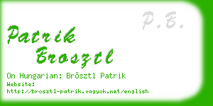 patrik brosztl business card