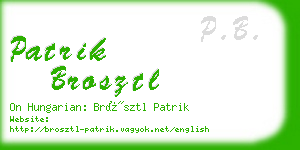 patrik brosztl business card